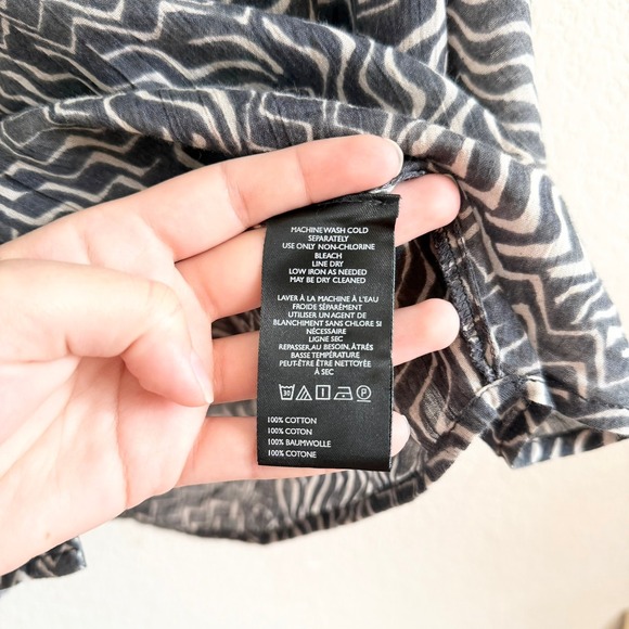 Pilcro Anthropologie Sidney Batwing Sleeve Blouse XL Geometric Oversized Cotton - Picture 13 of 16